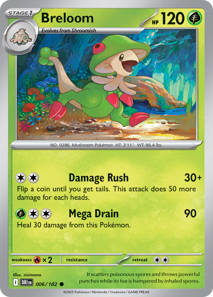 Breloom - DRI 006/182 (Reverse Holofoil)