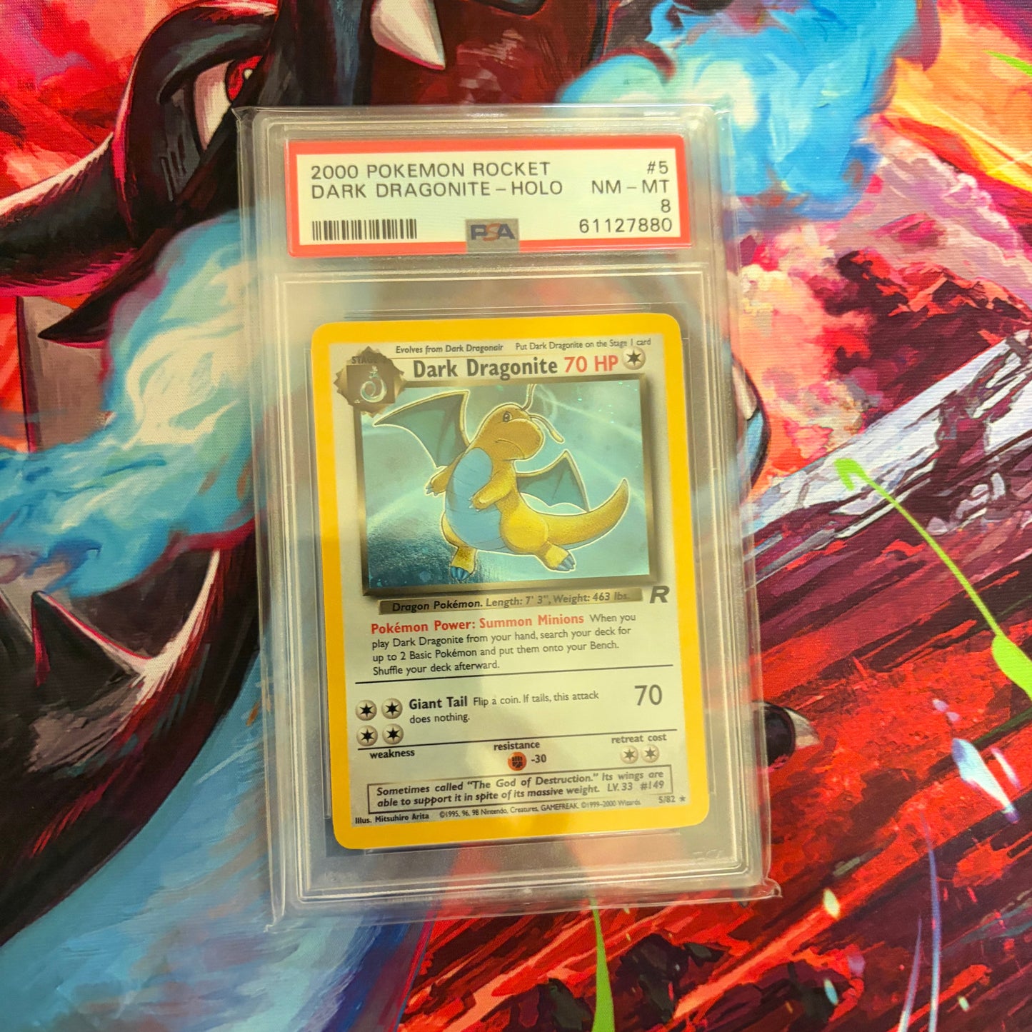 Dark Dragonite - 2000 Pokemon Team Rocket - PSA 8 (Holofoil)