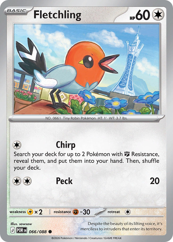 Fletchling - POR 066/088 (Reverse Holofoil)