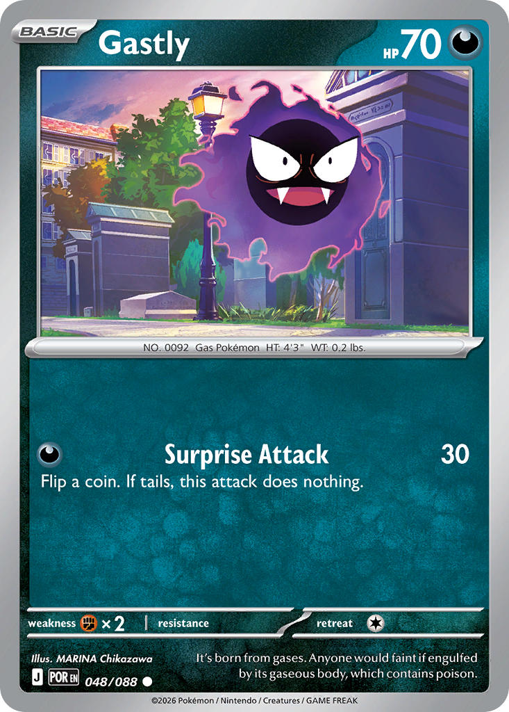 Gastly - POR 048/088 (Reverse Holofoil)