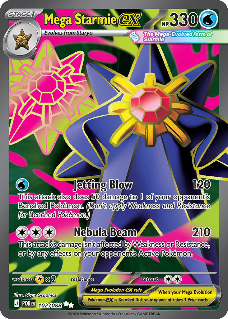 Mega Starmie ex - POR 102/088 (Holofoil)
