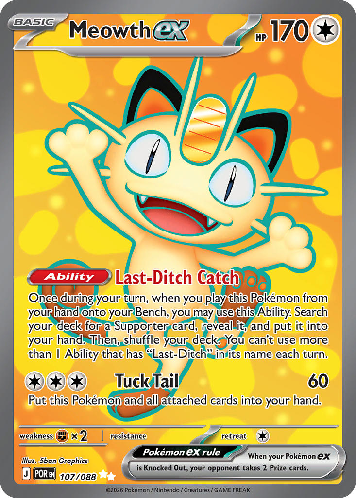Meowth ex - POR 107/088 (Holofoil)
