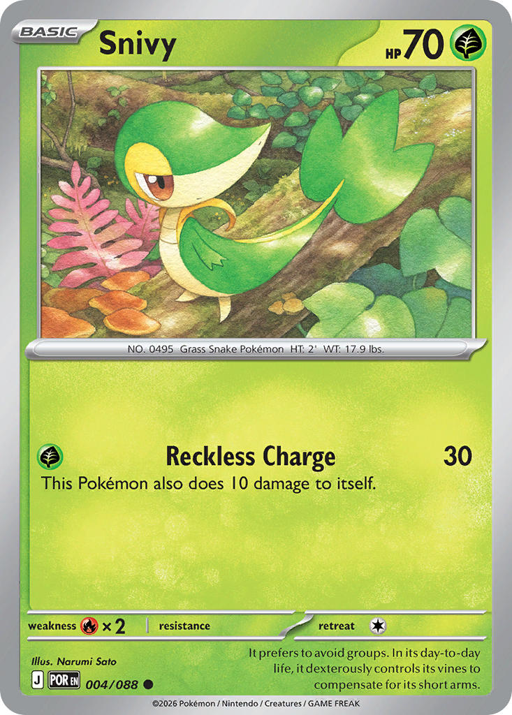 Snivy - POR 004/088 (Reverse Holofoil)