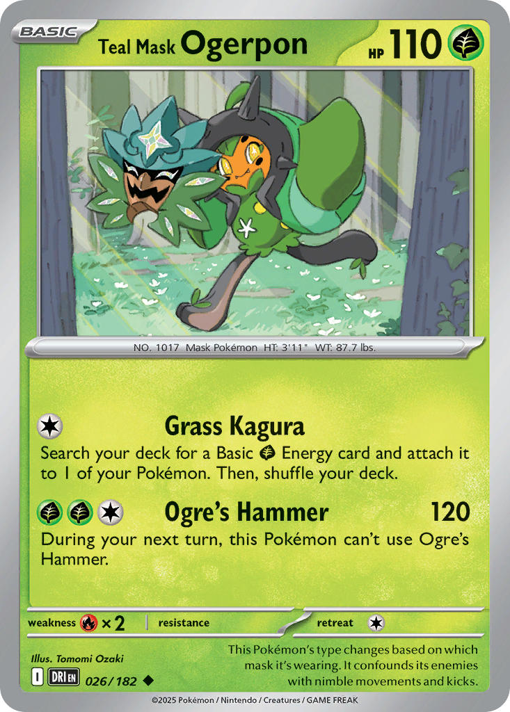 Teal Mask Ogerpon - DRI 026/182 (Reverse Holofoil)