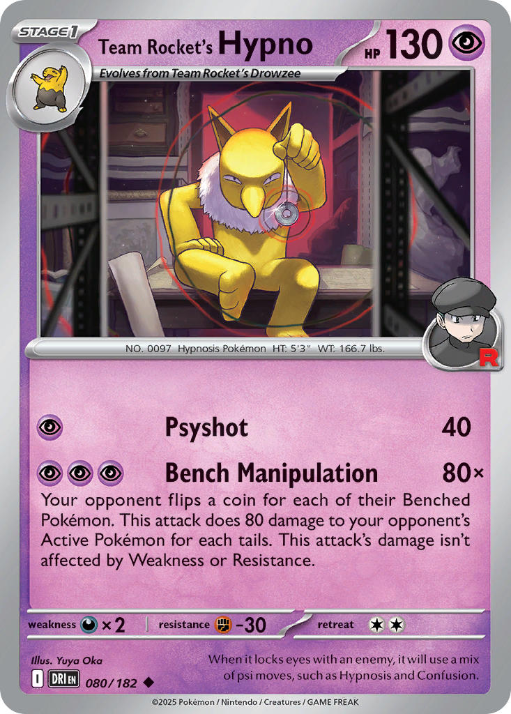 Team Rockets Hypno - DRI 080/182 (Reverse Holofoil)