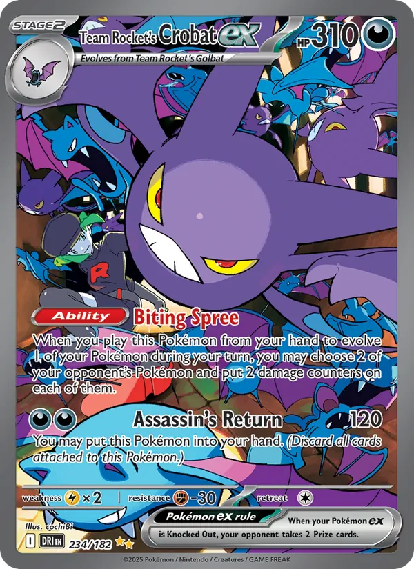 Team Rocket's Crobat ex - DRI 234/182 (Holo) - Pokemon card