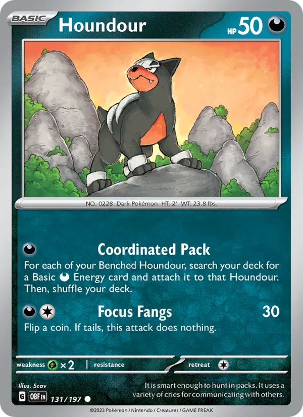 Houndour - OBF 131/197 (Reverse Holo) - Pokemon card