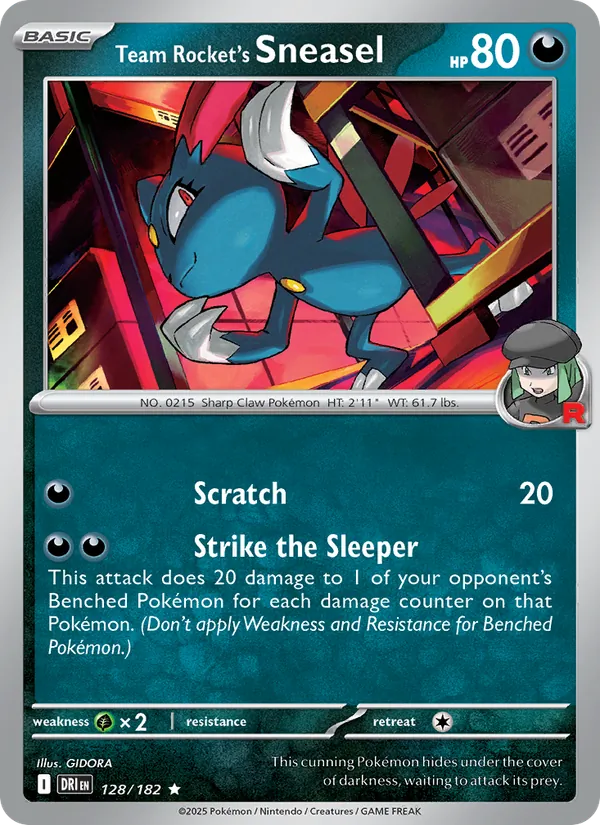 Team Rocket's Sneasel - DRI 128/182 (Reverse Holo) - Pokemon card