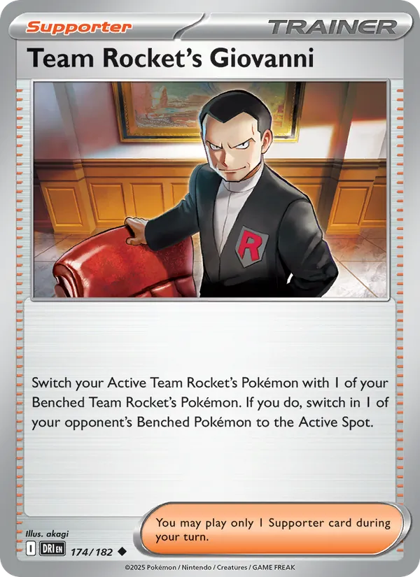 Team Rocket's Giovanni - DRI 174/182 (Reverse Holo) - Pokemon card