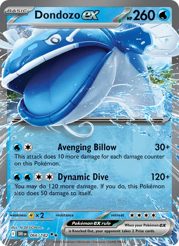 Dondozo ex - DRI 066/182 (Holo) - Pokemon card