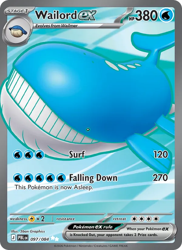 Wailord ex | PBL (Holo) - Pokemon card