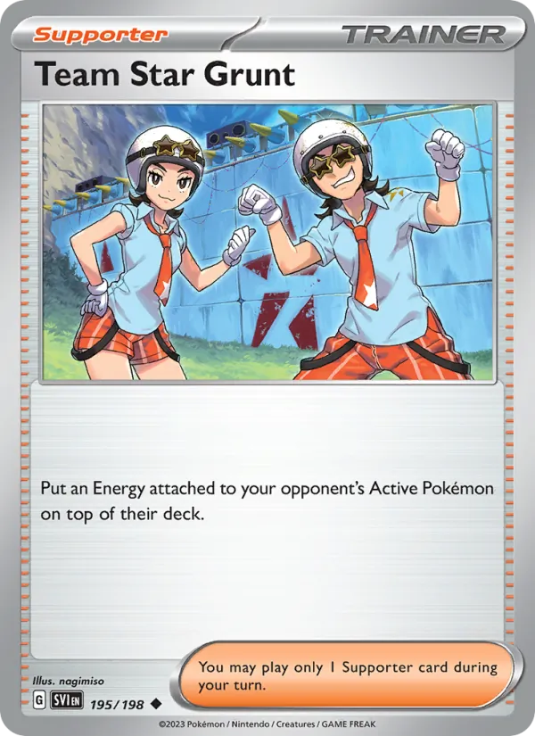 Team Star Grunt - SVI 195/198 (Reverse Holo) - Pokemon card