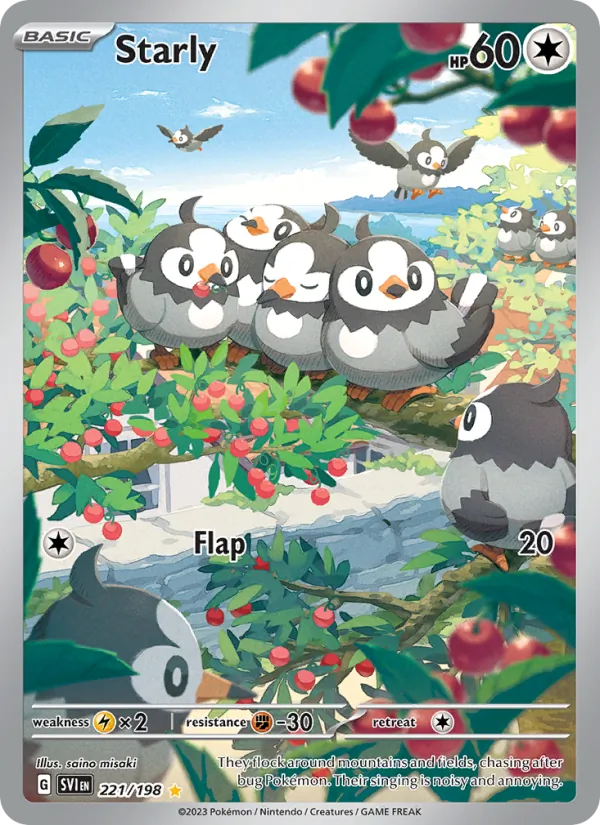Starly - SVI 221/198 (Holo) - Pokemon card