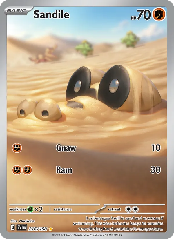 Sandile - SVI 216/198 (Holo) - Pokemon card