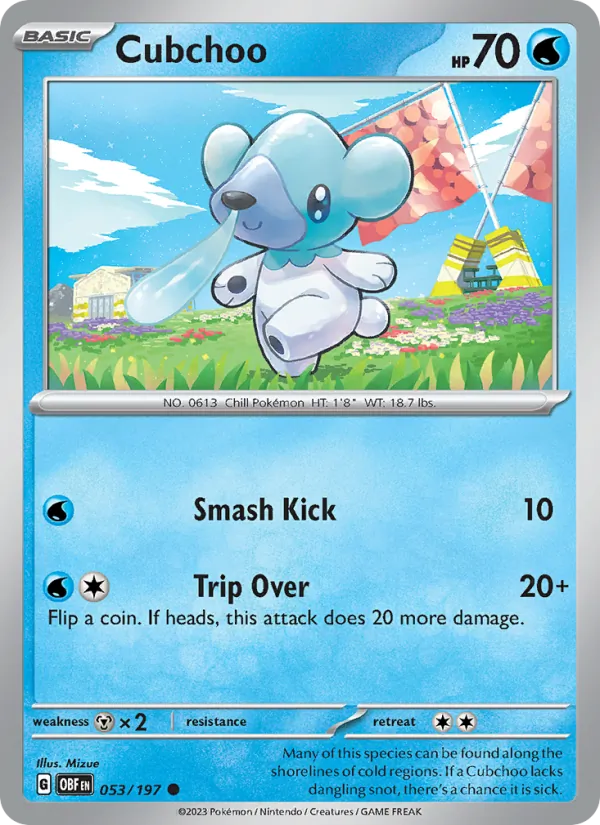 Cubchoo - OBF 053/197 (Reverse Holo) - Pokemon card