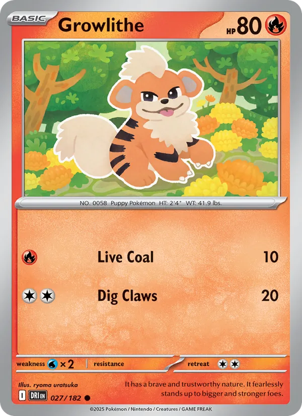 Growlithe - DRI 027/182 - Pokemon card