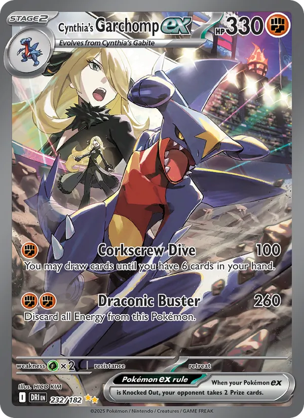 Cynthia's Garchomp ex - DRI 232/182 (Holo) - Pokemon card