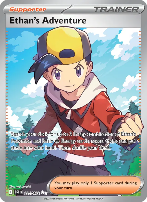 Ethan's Adventure - DRI 221/182 (Holo) - Pokemon card