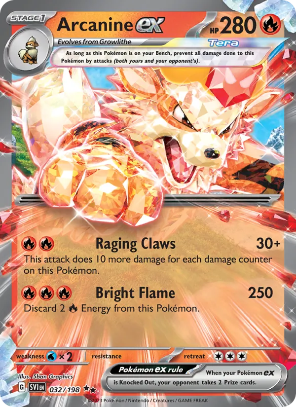 Arcanine ex - SVI 032/198 (Holo) - Pokemon card