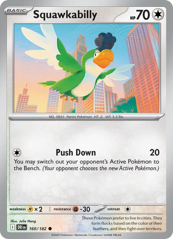 Squawkabilly - DRI 160/182 (Reverse Holo) - Pokemon card