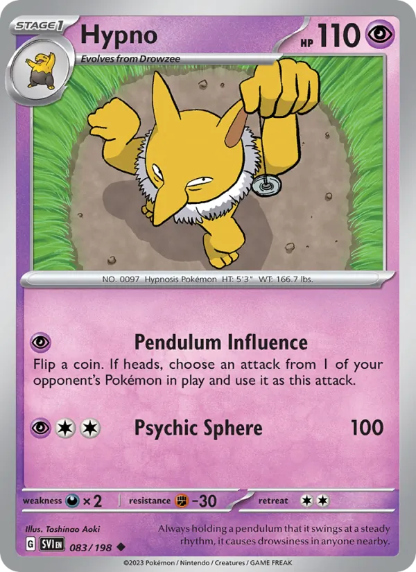 Hypno - SVI 083/198 (Reverse Holo) - Pokemon card