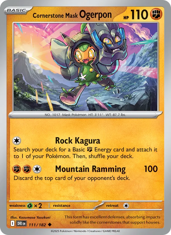 Cornerstone Mask Ogerpon - DRI 111/182 (Reverse Holo) - Pokemon card