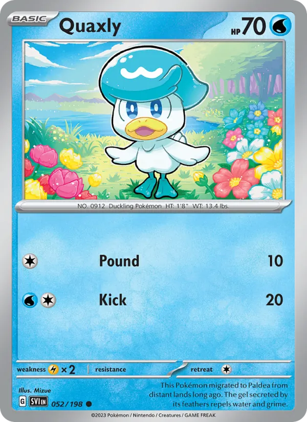 Quaxly - SVI 052/198 (Reverse Holo) - Pokemon card