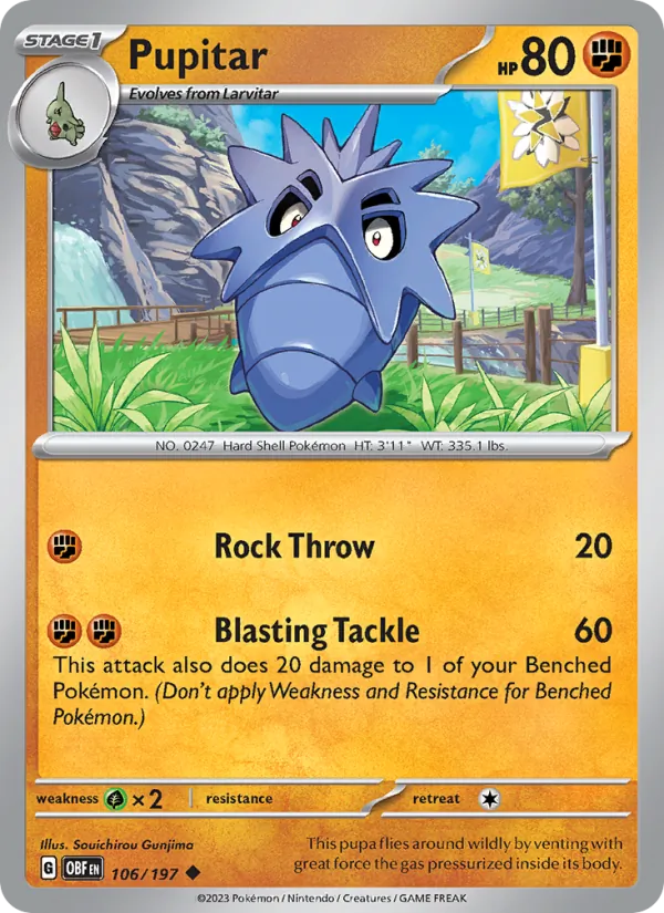 Pupitar - OBF 106/197 (Reverse Holo) - Pokemon card