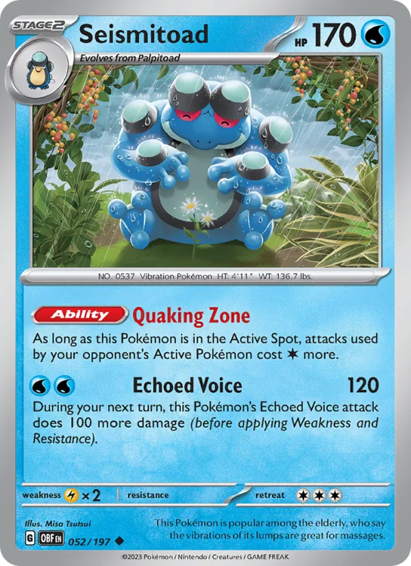 Seismitoad - OBF 052/197 (Reverse Holo) - Pokemon card