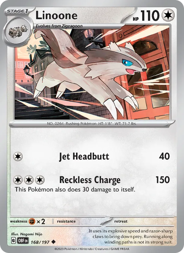 Linoone - OBF 168/197 (Reverse Holo) - Pokemon card