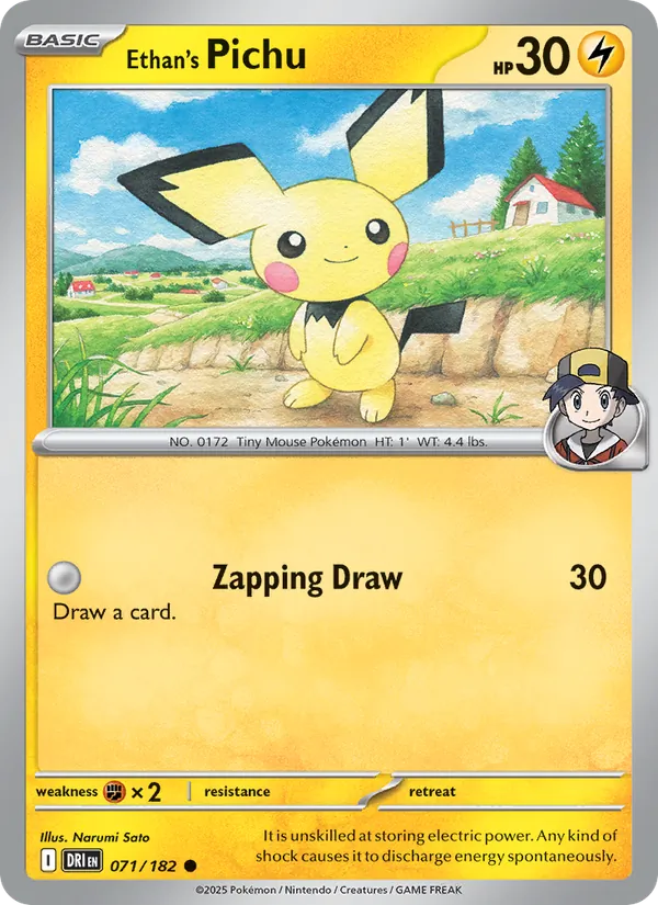 Ethan's Pichu - DRI 071/182 (Reverse Holo) - Pokemon card