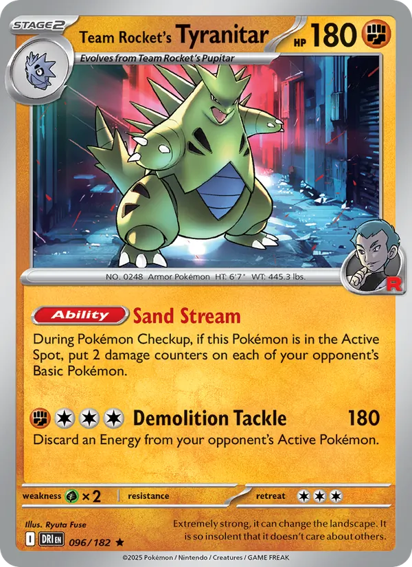 Team Rocket's Tyranitar - DRI 096/182 (Reverse Holo) - Pokemon card