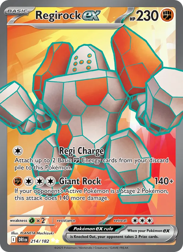 Regirock ex - DRI 214/182 (Holo) - Pokemon card