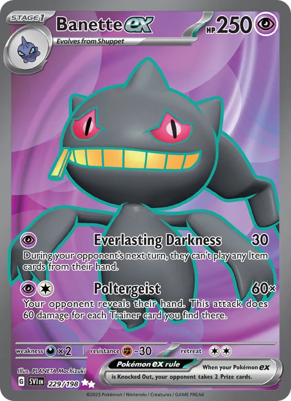 Banette ex - SVI 229/198 (Holo) - Pokemon card