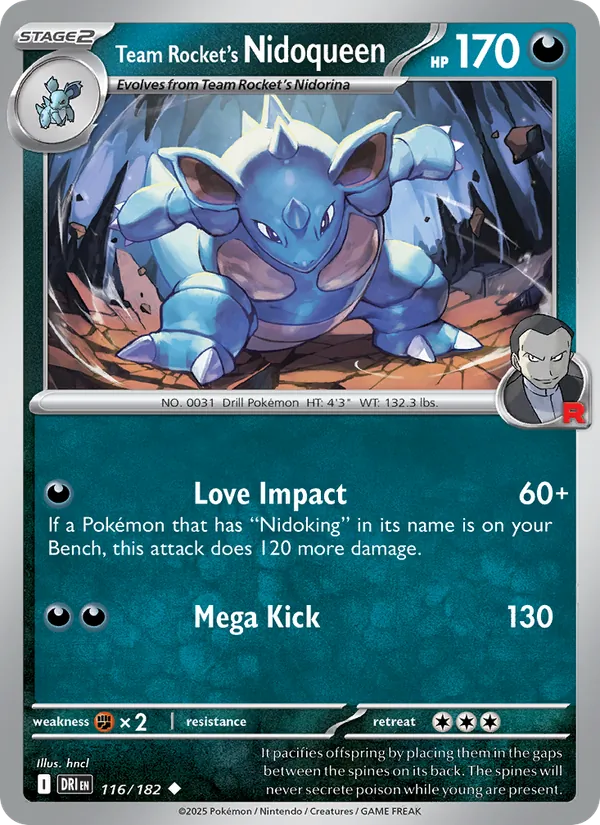 Team Rocket's Nidoqueen - DRI 116/182 - Pokemon card