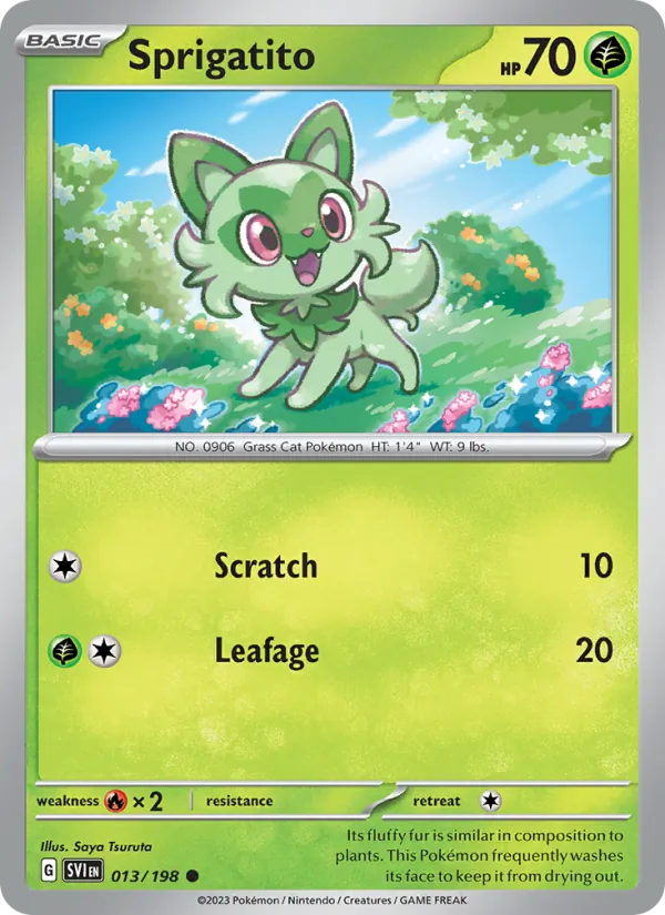 Sprigatito - SVI 013/198 (Reverse Holo) - Pokemon card