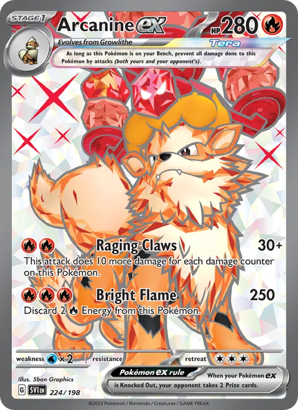 Arcanine ex - SVI 224/198 (Holo) - Pokemon card