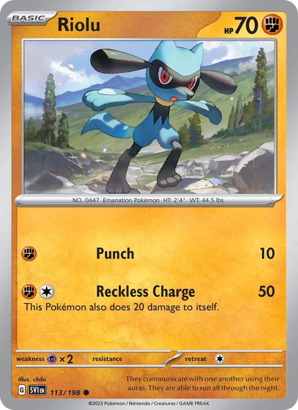 Riolu - SVI 113/198 (Reverse Holo) - Pokemon card