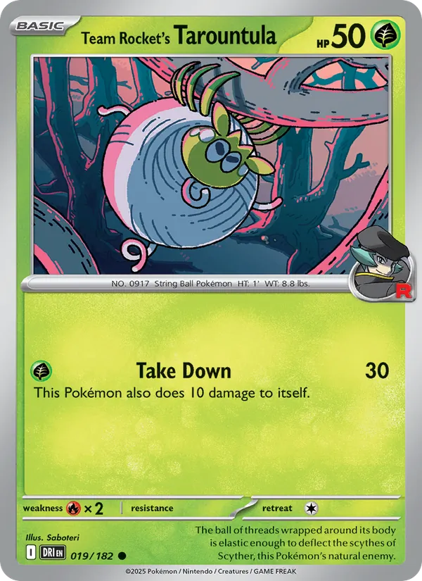 Team Rocket's Tarountula - DRI 019/182 (Reverse Holo) - Pokemon card