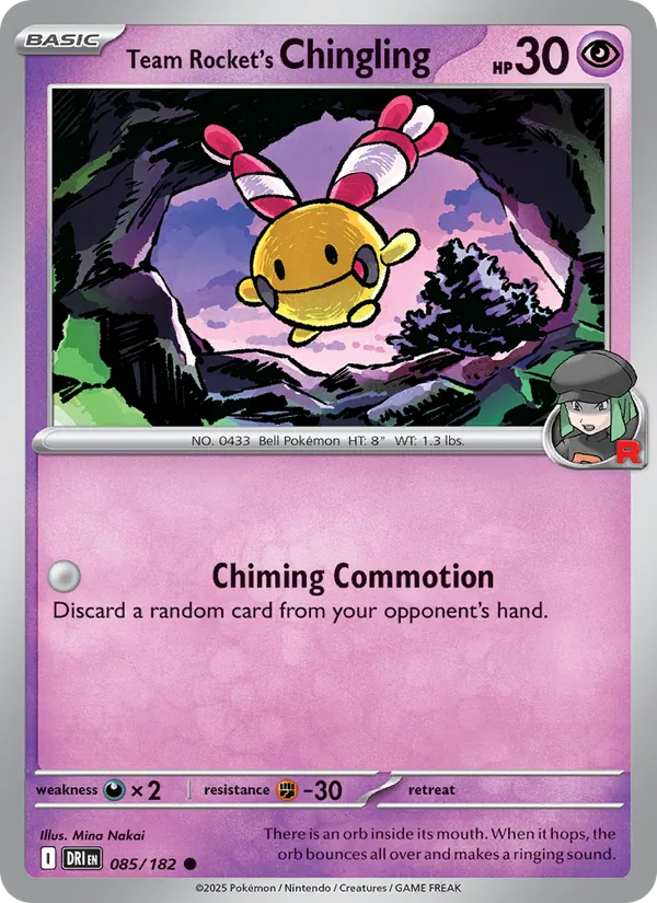 Team Rocket's Chingling - DRI 085/182 (Reverse Holo) - Pokemon card