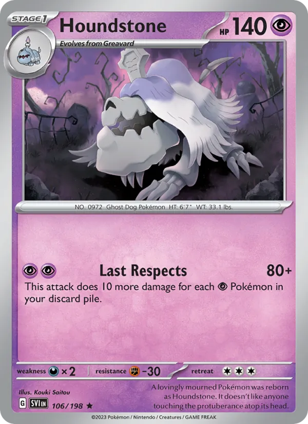 Houndstone - SVI 106/198 (Holo) - Pokemon card