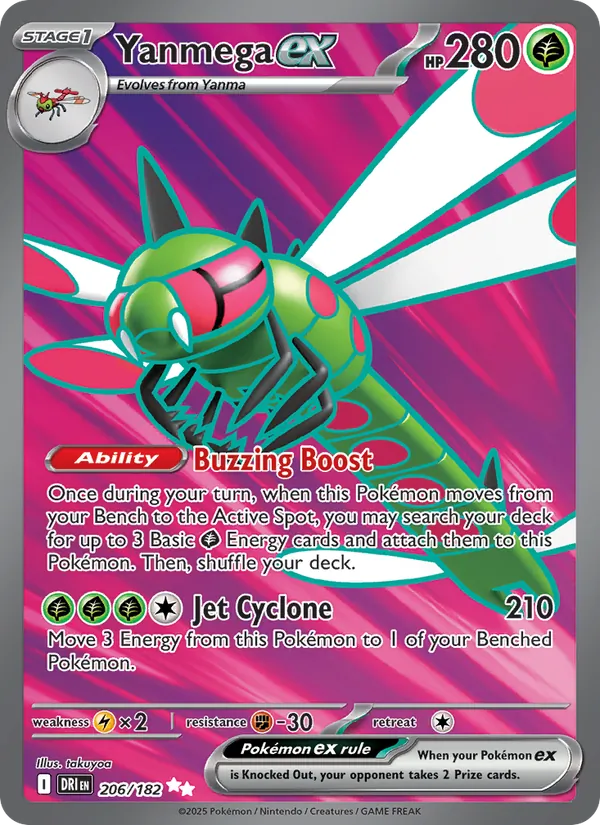 Yanmega ex - DRI 206/182 (Holo) - Pokemon card