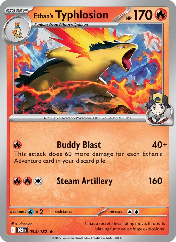 Ethan's Typhlosion - DRI 034/182 (Reverse Holo) - Pokemon card