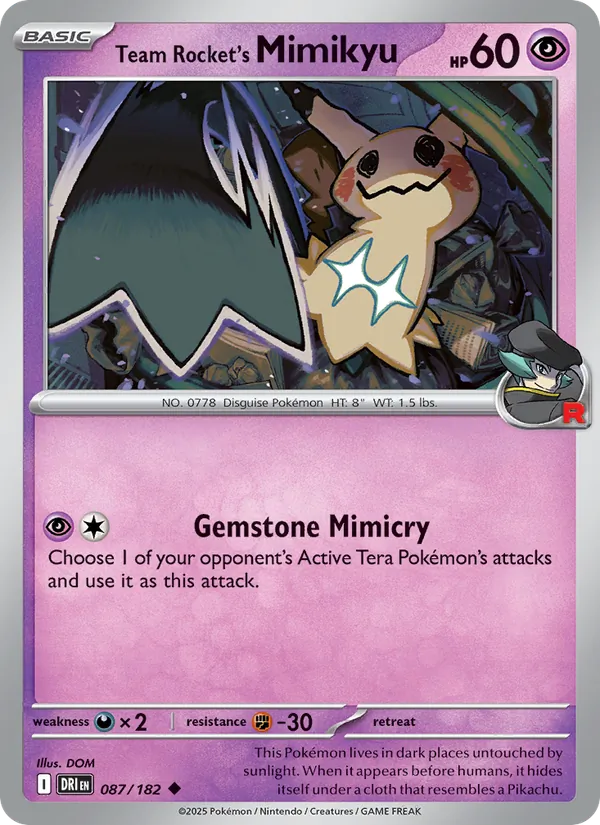 Team Rocket's Mimikyu - DRI 087/182 - Pokemon card