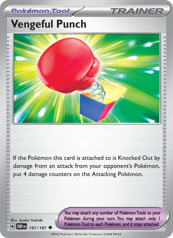 Vengeful Punch - OBF 197/197 (Reverse Holo) - Pokemon card