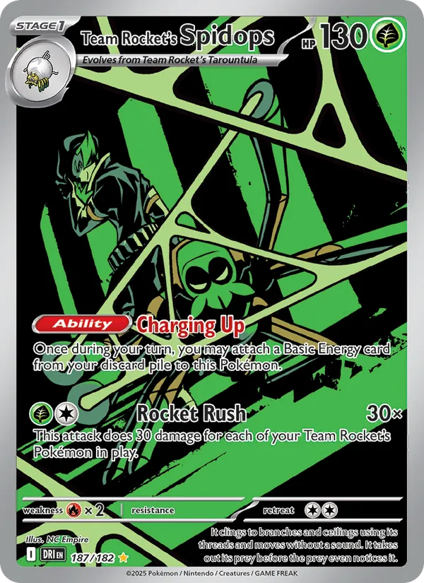 Team Rocket's Spidops - DRI 187/182 (Holo) - Pokemon card