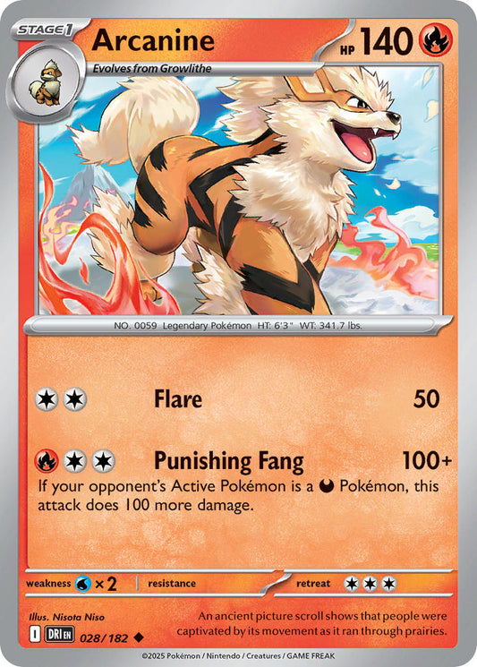 Arcanine - DRI 028/182 (Reverse Holofoil)