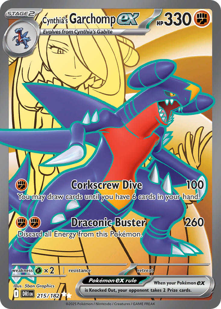 Cynthias Garchomp ex  - DRI 215/182 (Holofoil)