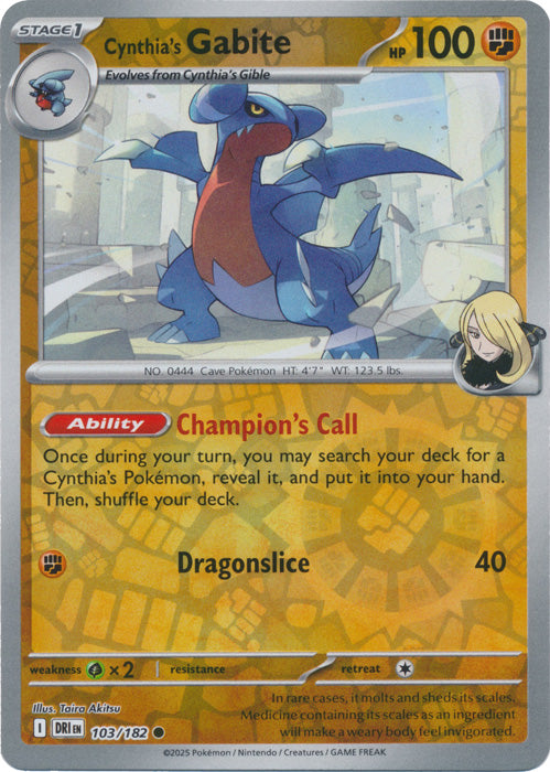 Cynthia's Gabite 103/182 - Destined Rivals (Reverse Holo)