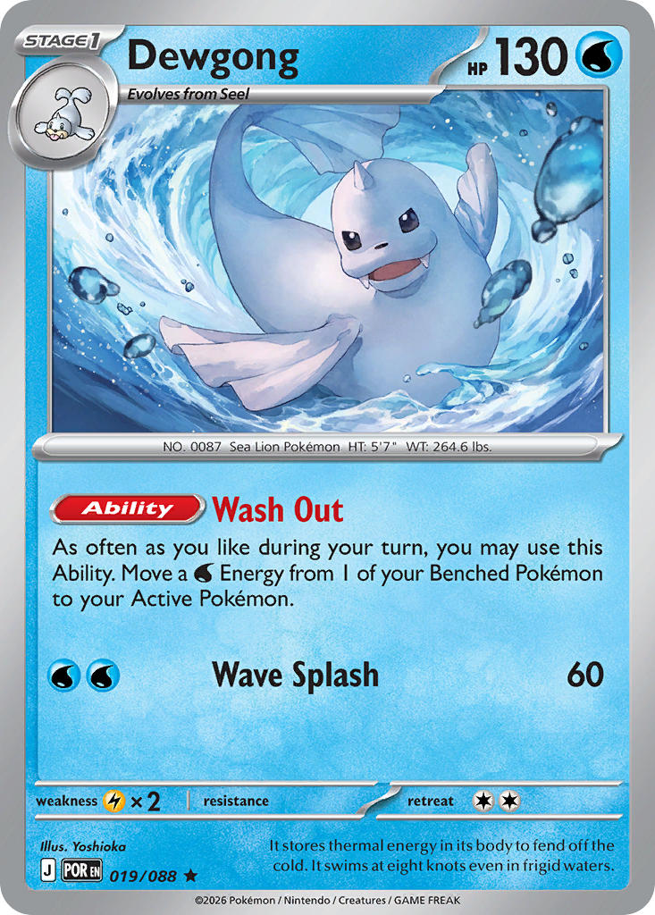 Dewgong - POR 019/088 (Reverse Holofoil)